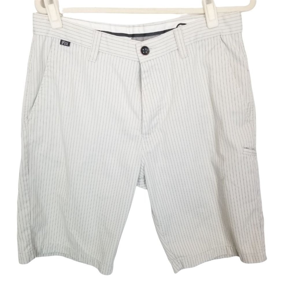 Fox Head Mens 33 White Striped Chino Shorts Casual
